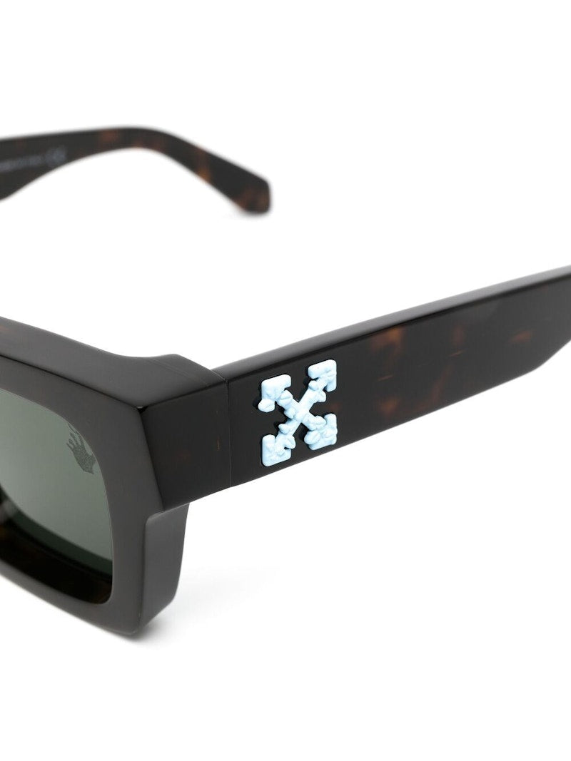 OFF-WHITE Virgil Square Frame Sunglasses Havana Brown/White/Grey (OMRI012R21PLA0016001)
