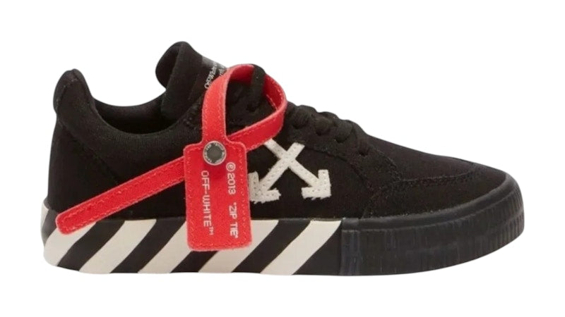 OFF-WHITE Vulcanised Low Canvas Lace Up Black White (Kids)