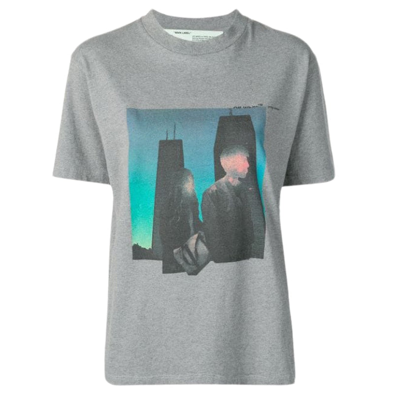 OFF-WHITE WOMAN Graphic Print T-shirt Grey/Multicolor