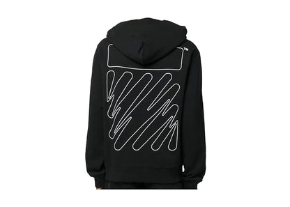 OFF-WHITE Wave Outl Diagonal Slim Hoodie Black/White