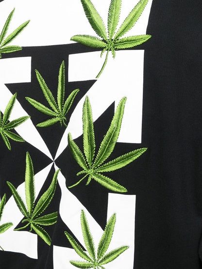 OFF-WHITE Weed Arrows Oversized Hoodie Black/White/Green