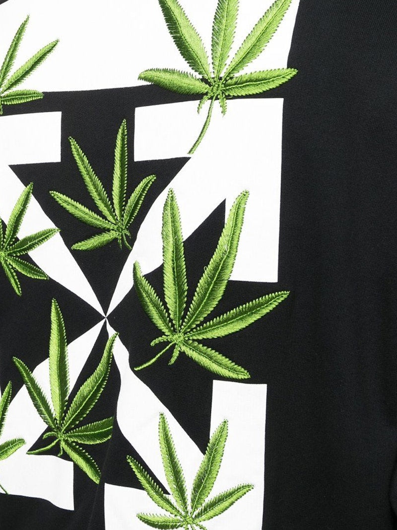 OFF-WHITE Weed Arrows Oversized Hoodie Black/White/Green