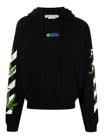 OFF-WHITE Weed Arrows Oversized Hoodie Black/White/Green
