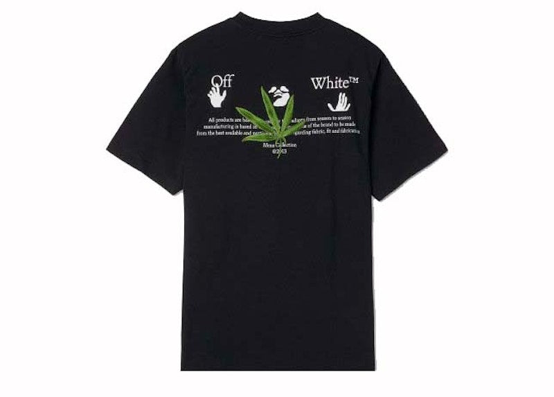 OFF-WHITE Weed Logo Print T-Shirt Black