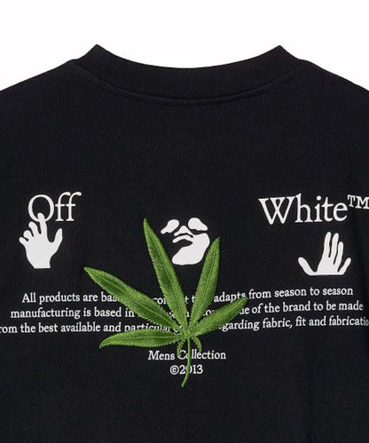 OFF-WHITE Weed Logo Print T-Shirt Black