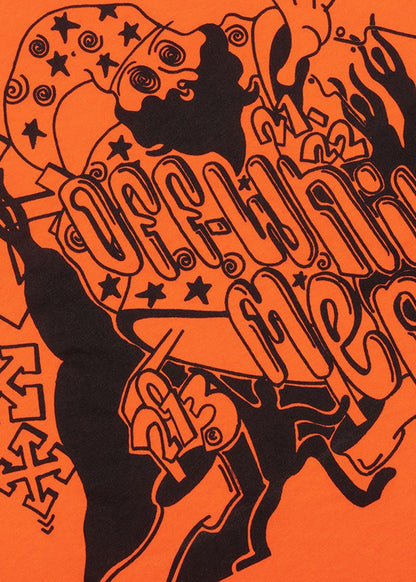 OFF-WHITE Wizard Flyer Print Slim Fit T-Shirt Orange Black