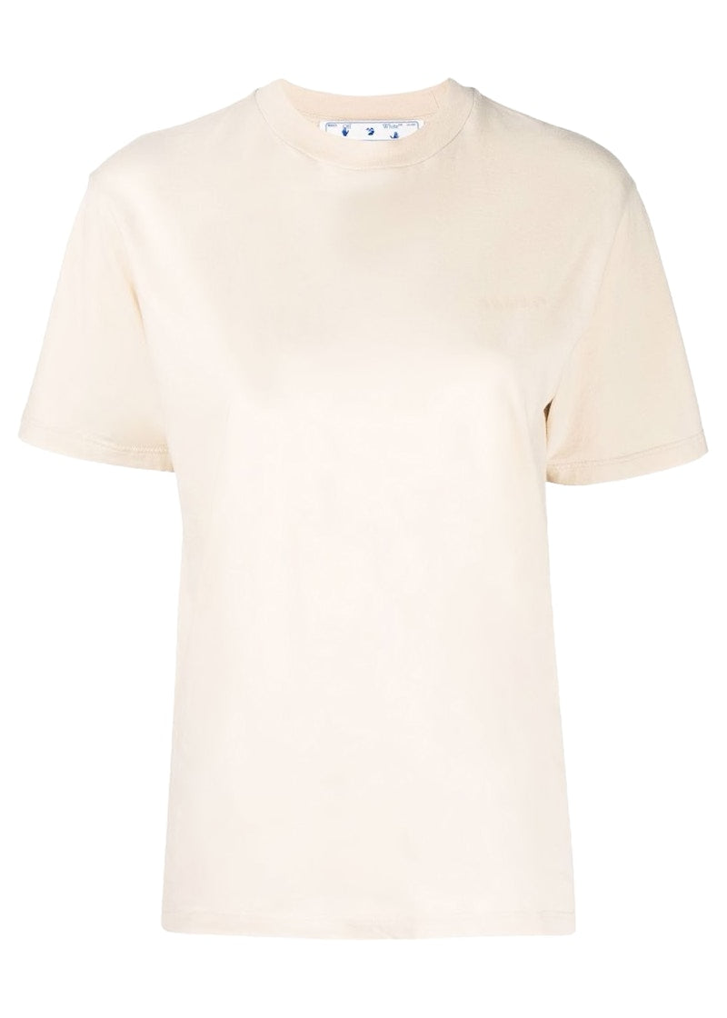 OFF-WHITE Womens Diag-Stripe T-Shirt Beige