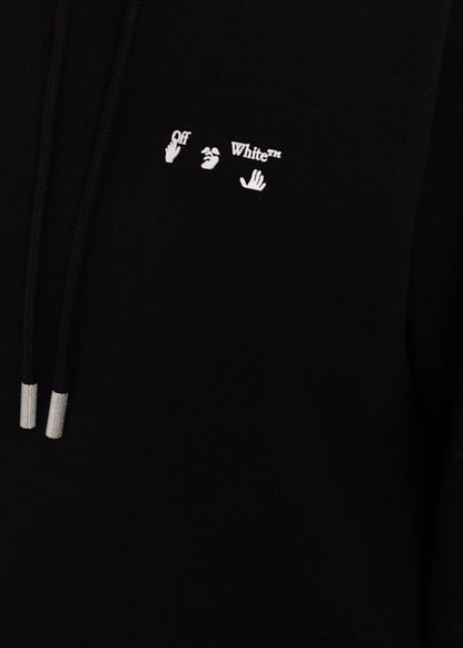 OFF-WHITE Womens Drowning Man Logo Hooded Sweatshirt Black
