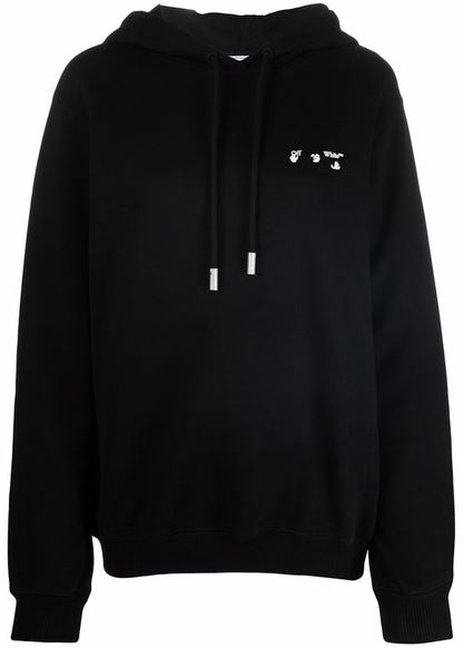 OFF-WHITE Womens Drowning Man Logo Hooded Sweatshirt Black