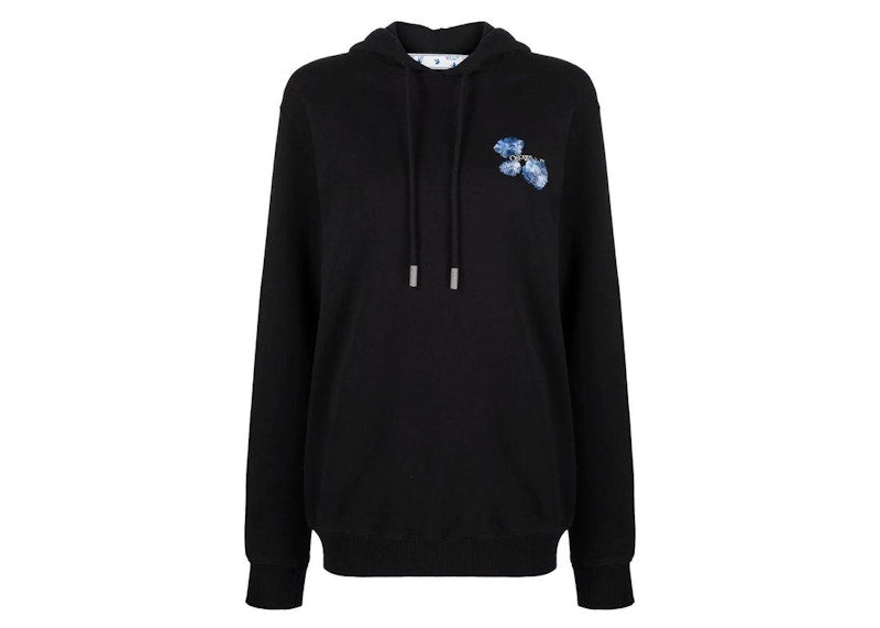 OFF-WHITE Women's Embroidered Floral Arrow Reg Hoodie Black