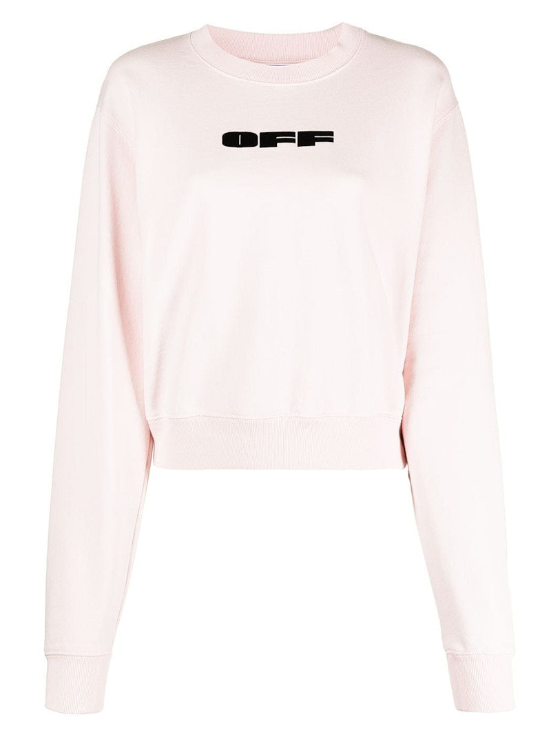 OFF-WHITE Women's Flocked Logo Sweatshirt Baby Pink