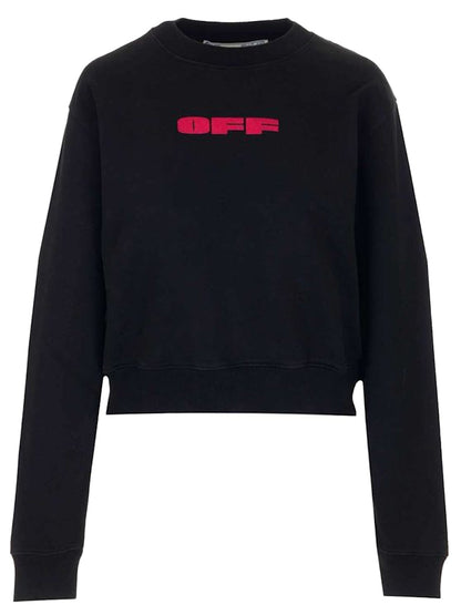 OFF-WHITE Women's Flocked Logo Sweatshirt Black