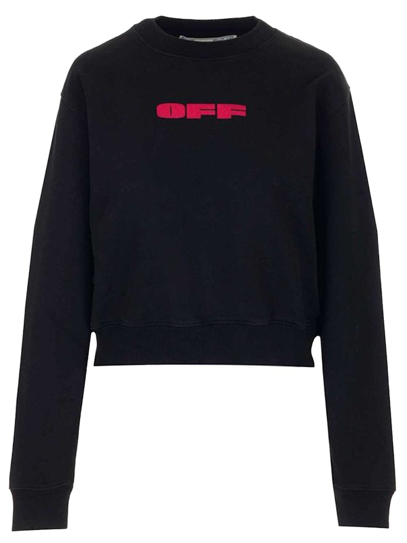 OFF-WHITE Women's Flocked Logo Sweatshirt Black