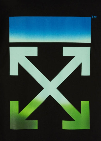 OFF-WHITE Womens Gradient Arrows Print T-Shirt Black/Blue/Green