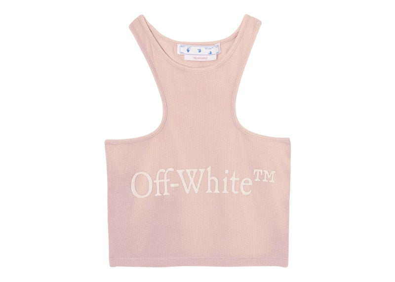 OFF-WHITE Women's Logo Patch Ribbed Vest Top Pink/White