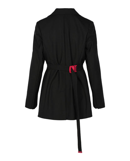 OFF-WHITE Wool Blend Relaxed Fit Blazer Black