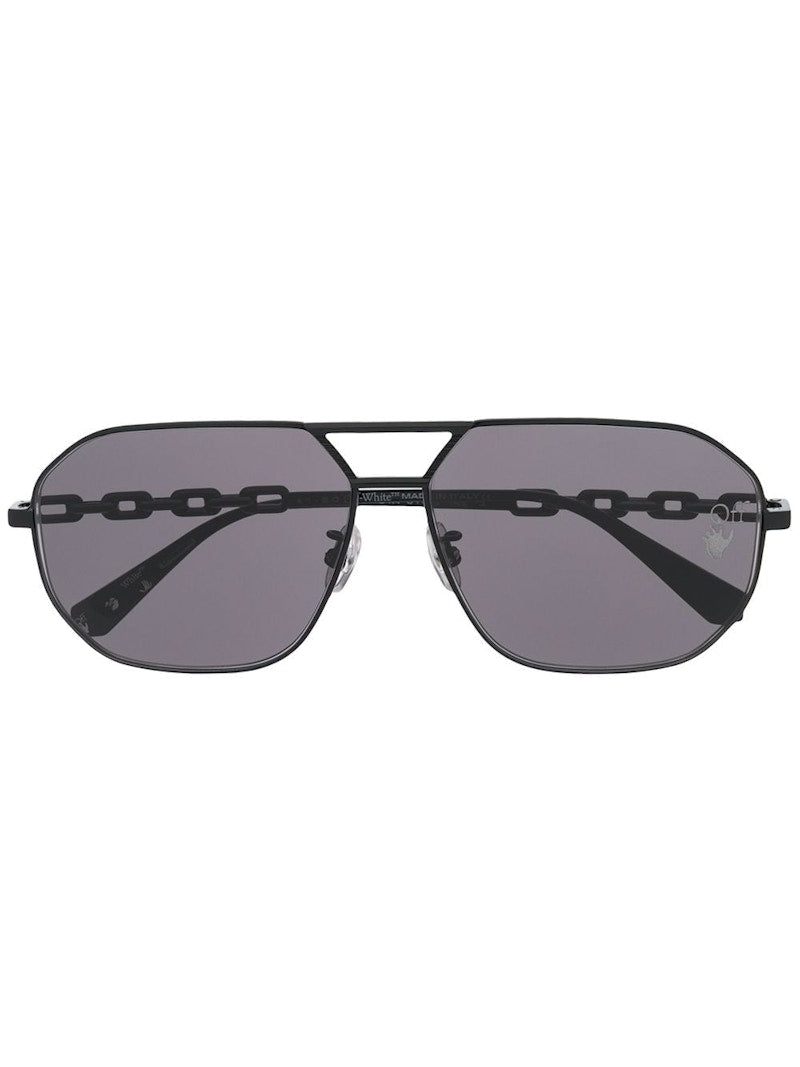 OFF-WHITE Wright Aviator Sunglasses Black/Grey (OMRI007F20MET0011000)