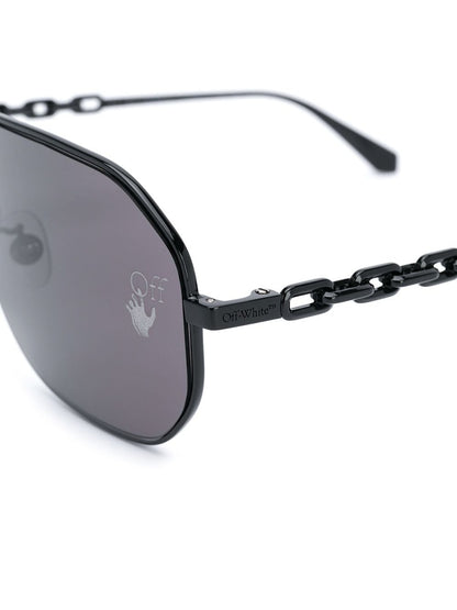 OFF-WHITE Wright Aviator Sunglasses Black/Grey (OMRI007F20MET0011000)