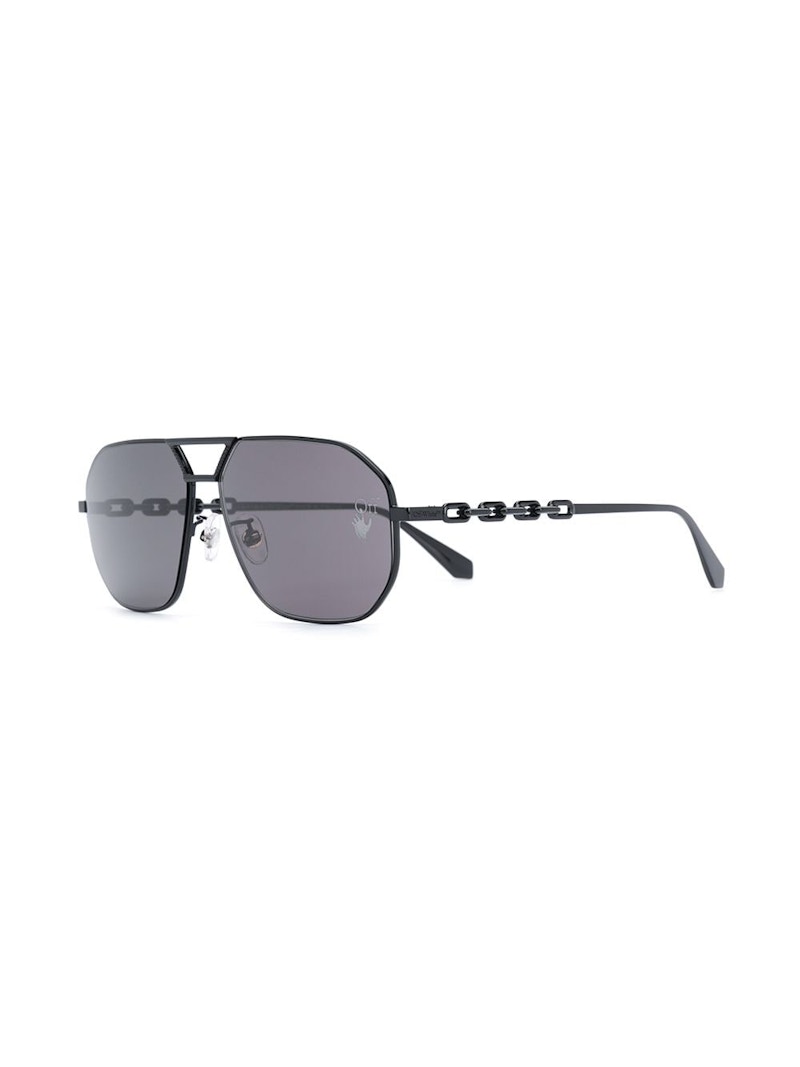 OFF-WHITE Wright Aviator Sunglasses Black/Grey (OMRI007F20MET0011000)