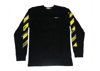 OFF-WHITE Yellow Acrylic Arrow Logo L/S Tee Black