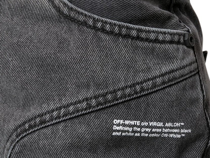 OFF-WHITE Zip Front Denim Skirt Dark Grey