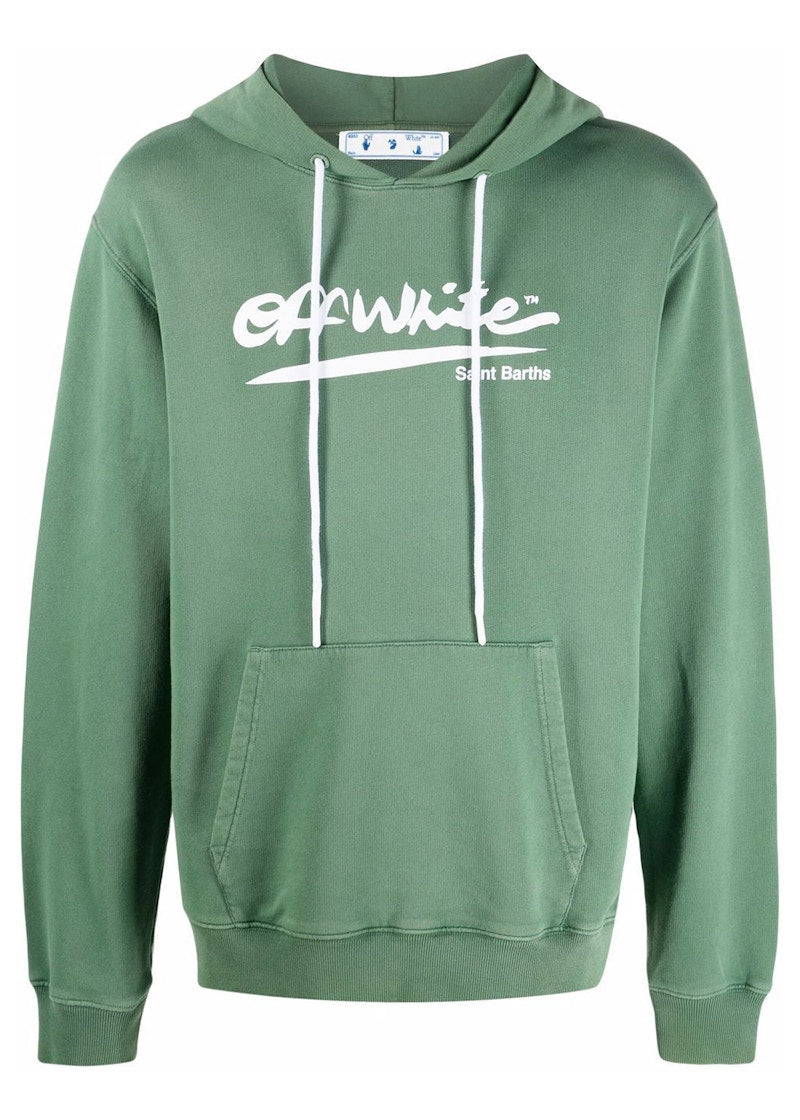OFF-WHITE x Eden Rock St. Barths Arrows Motif Print Hoodie Green/White