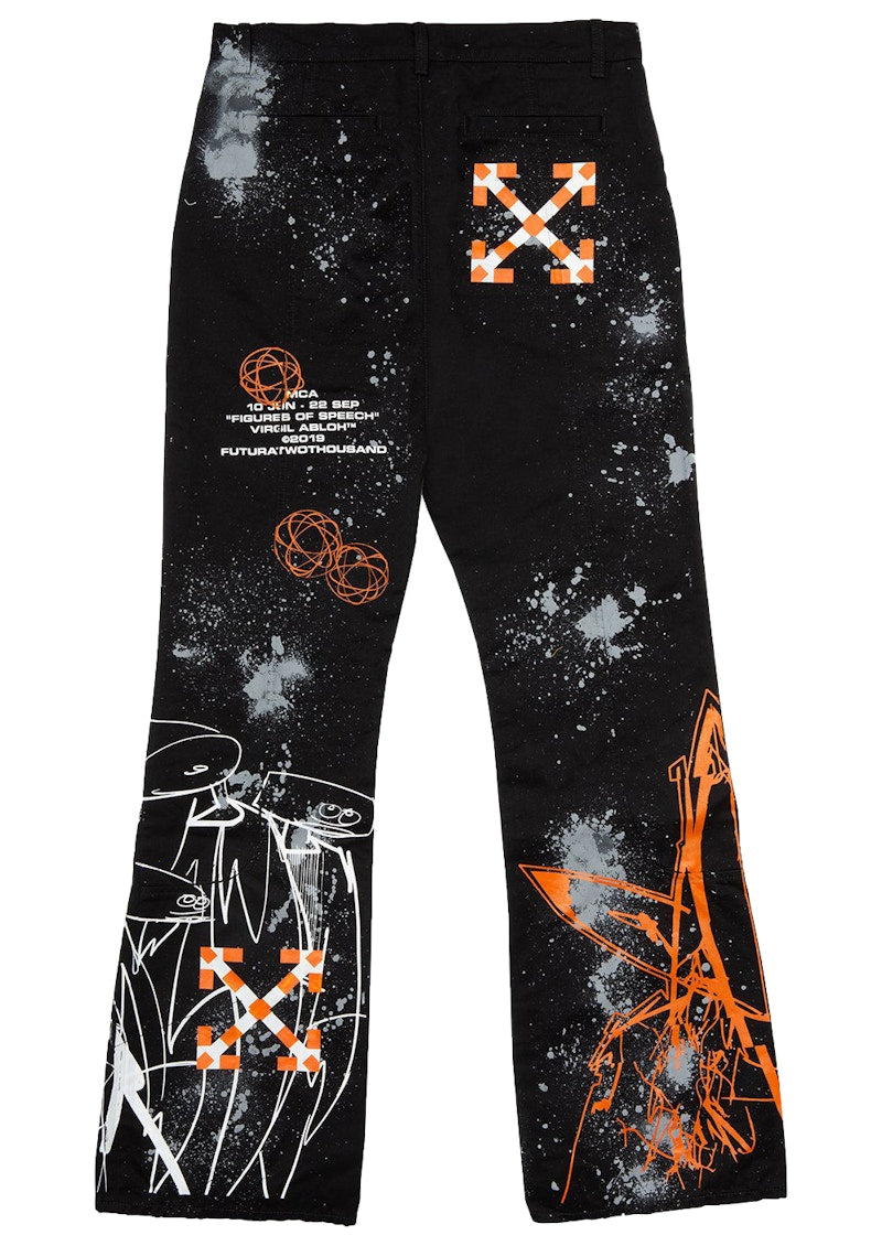 OFF-WHITE x Futura Washed Chino Denim Pants Black/Multicolor