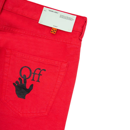 OFF-WHITE x Lunar New Year Good Luck Denim Jeans Red/Black