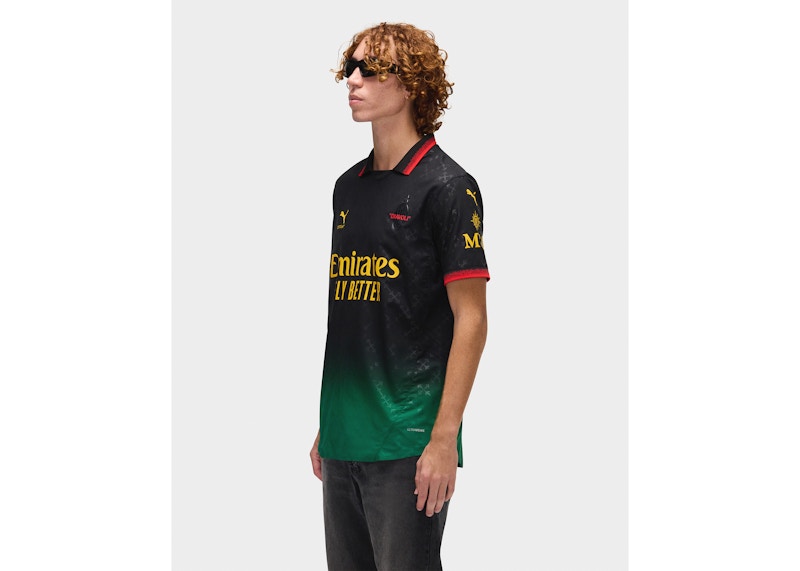 OFF-WHITE x Puma AC Milan Authentic Jersey Black/Power Green