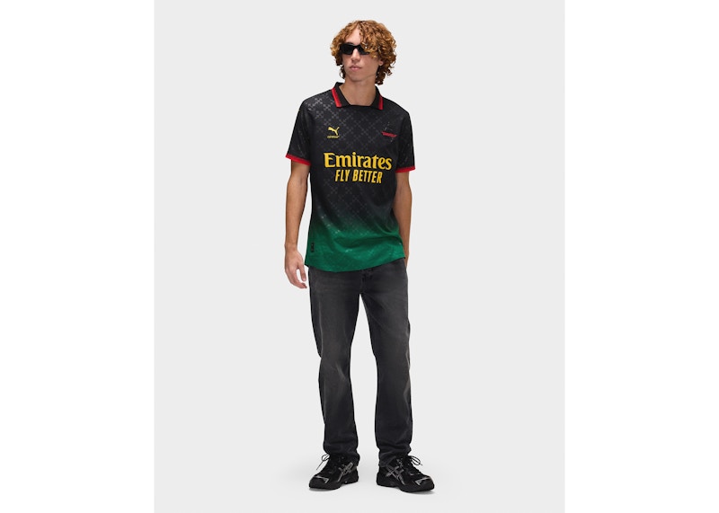 OFF-WHITE x Puma AC Milan Authentic Jersey Black/Power Green