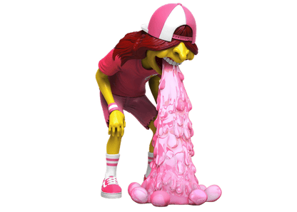 OKEH Mighty Jaxx Vomit Kid Fast Food Figure Pink