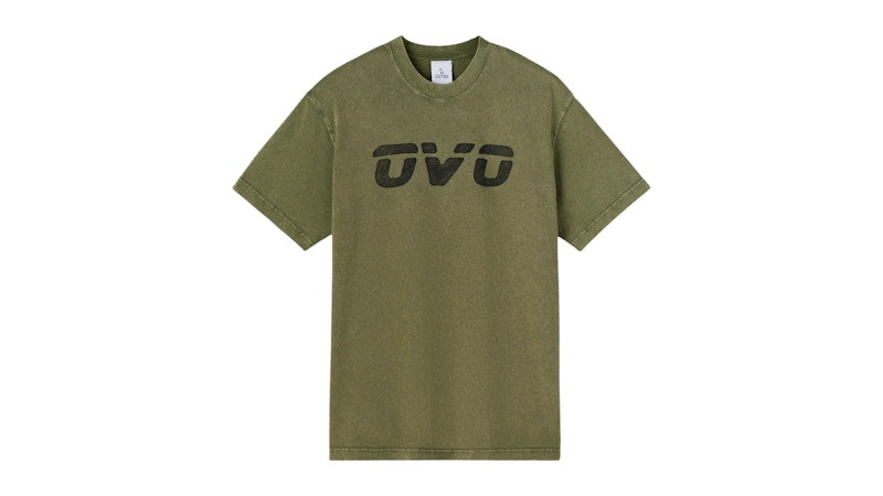 OVO Alpha Industries Garment Dyed T-Shirt Olive Green