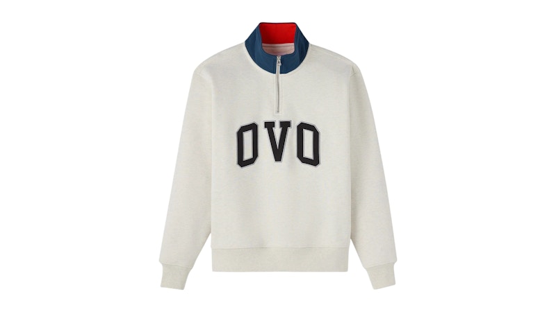 OVO Arch Quarter-Zip Mock Neck Ash Heather Grey