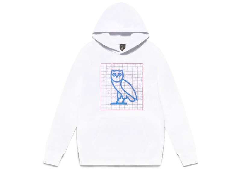 OVO Blueprint Owl Hoodie White