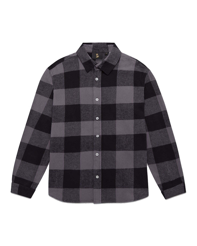 OVO Buffalo Plaid Flannel Shirt Grey