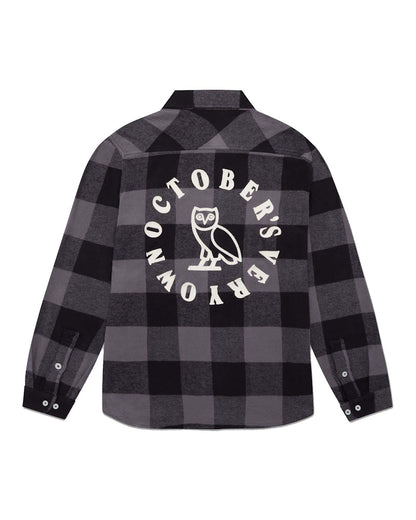 OVO Buffalo Plaid Flannel Shirt Grey