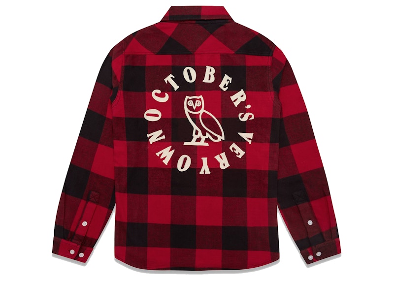 OVO Buffalo Plaid Flannel Shirt Red