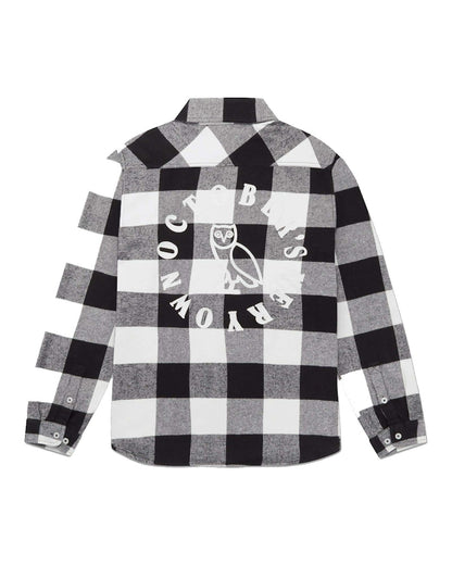 OVO Buffalo Plaid Flannel Shirt White
