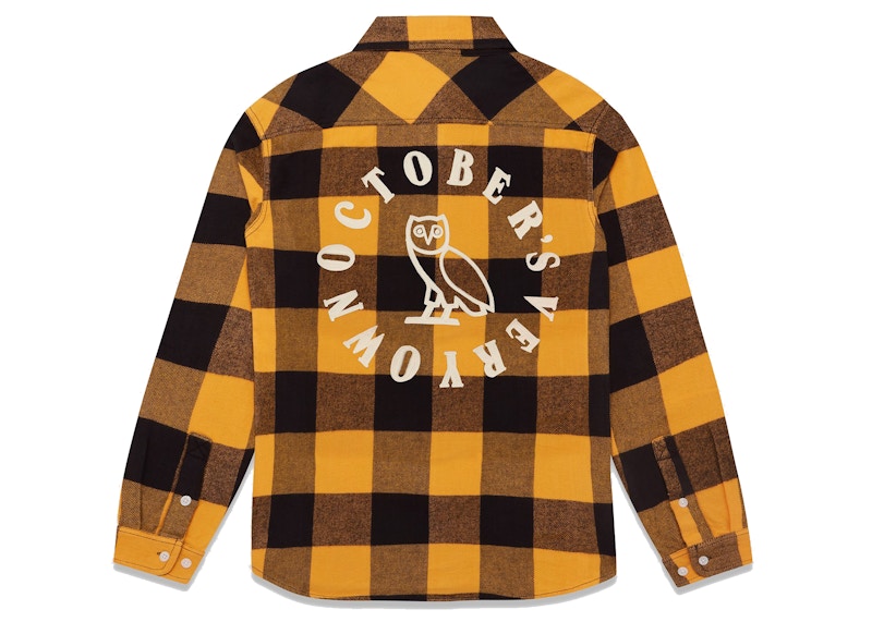 OVO Buffalo Plaid Flannel Shirt Yellow