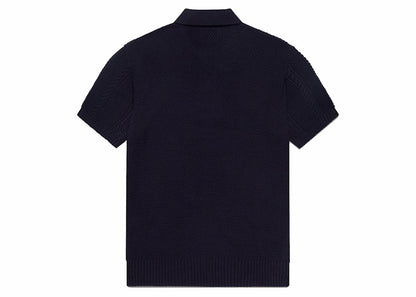 OVO Cable Knit Polo Navy
