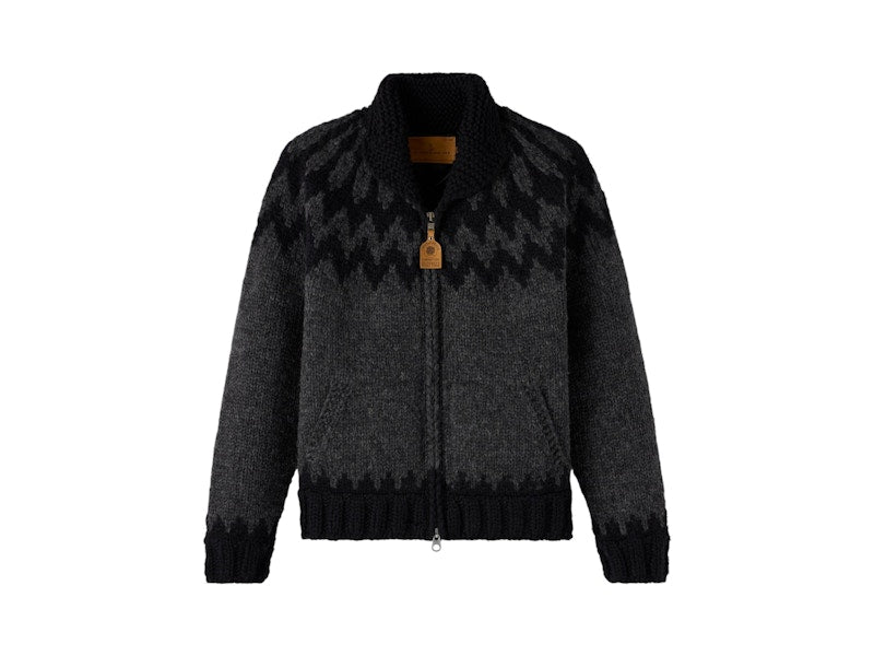 OVO Canadian Sweater Company Hand Knit Cardigan Dark Grey/Black