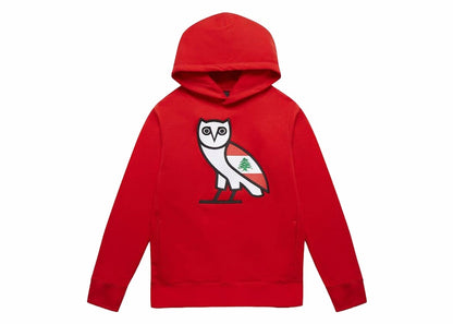 OVO Cedar of Lebanon OG Owl Hoodie Red