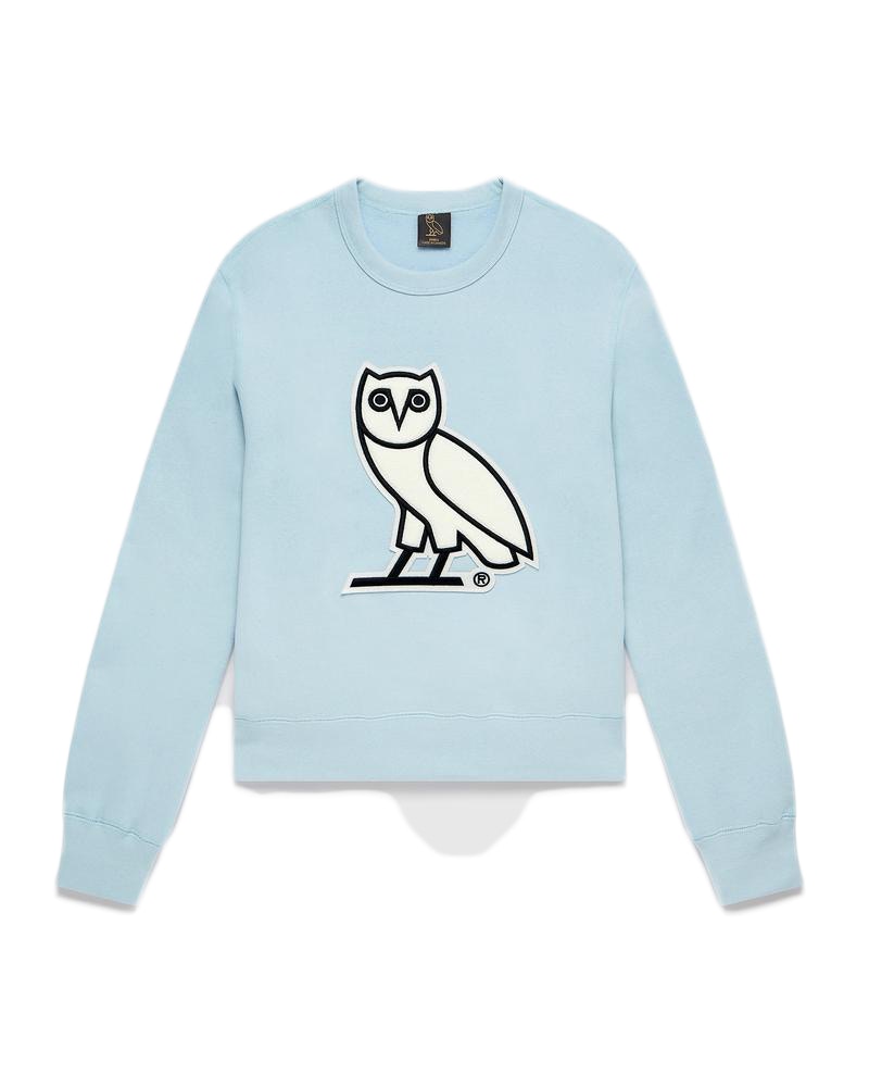OVO Chenille Womens Crewneck Sky Blue