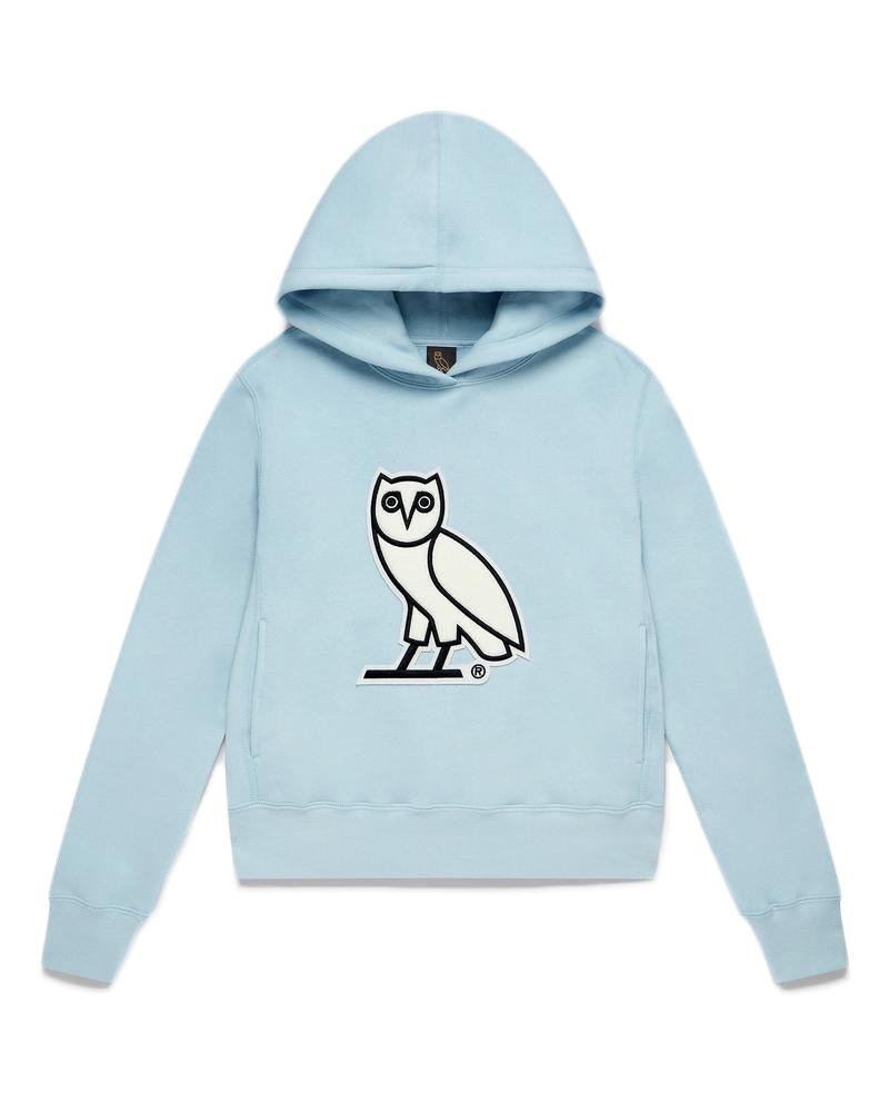 OVO Chenille Womens Hoodie Sky Blue