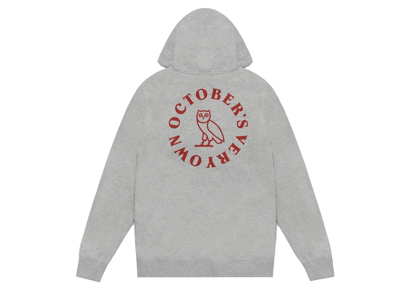 OVO Circle Zip Hoodie Heather Grey