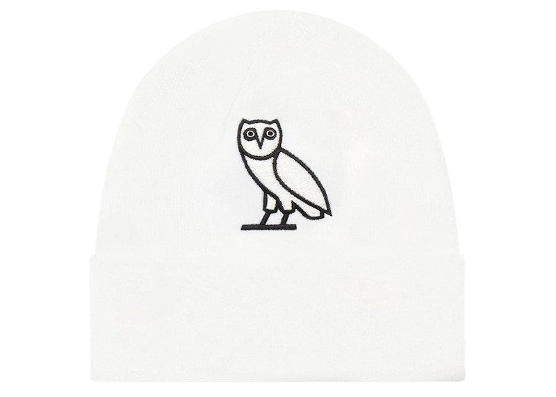 OVO Classic Owl Beanie White