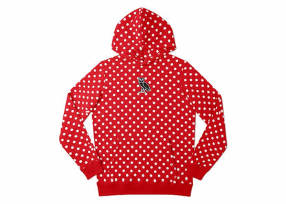 OVO Classic Owl Polka Dot Hoodie Red