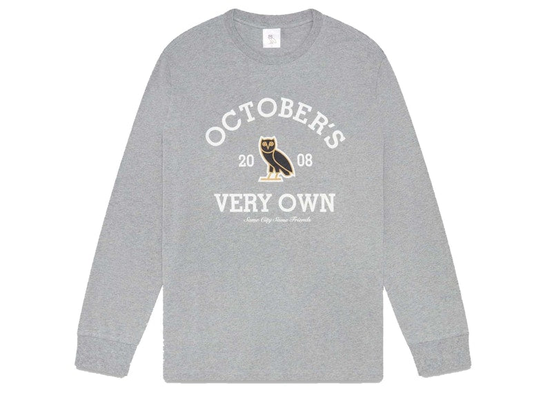 OVO Collegiate Longsleeve T-Shirt Heather Grey