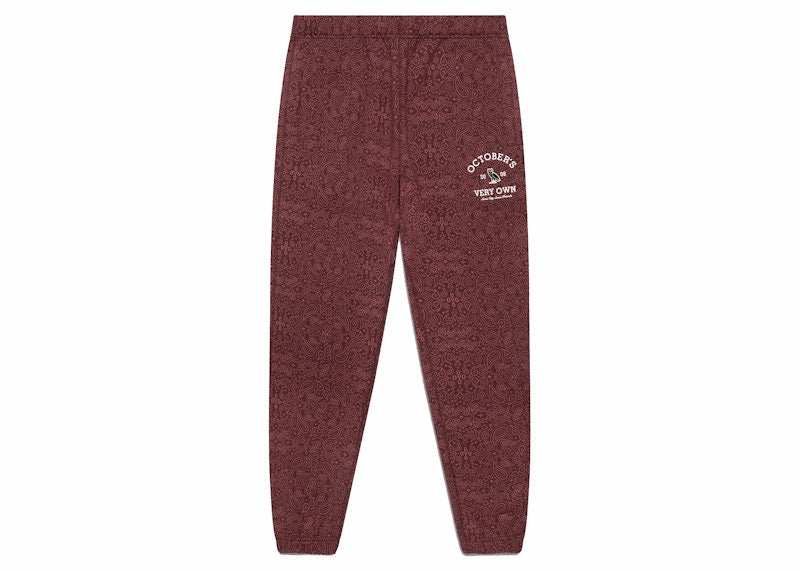 OVO Collegiate Sweatpant (FW22) Merlot/Paisley