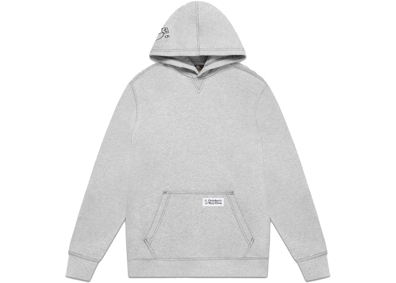 OVO Contrast Stitch Hoodie Heather Grey
